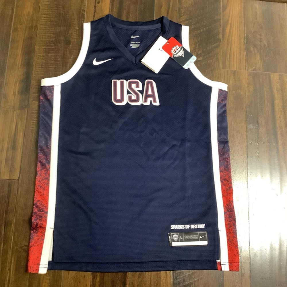 Nike USA Olympics Sparks of Destiny Basketball Jersey Youth Large (14/16) Blue